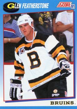 #587 Glen Featherstone - Boston Bruins - 1991-92 Score Canadian Bilingual Hockey
