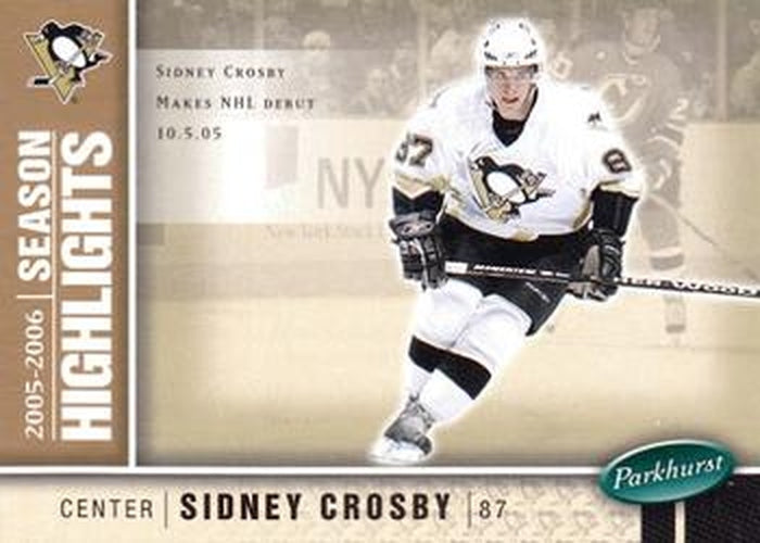 #587 Sidney Crosby - Pittsburgh Penguins - 2005-06 Parkhurst Hockey