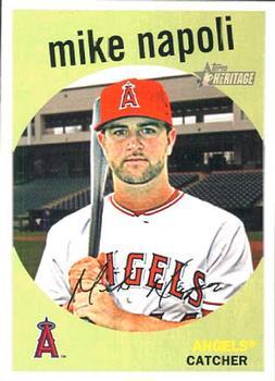 #587 Mike Napoli - Los Angeles Angels - 2008 Topps Heritage Baseball