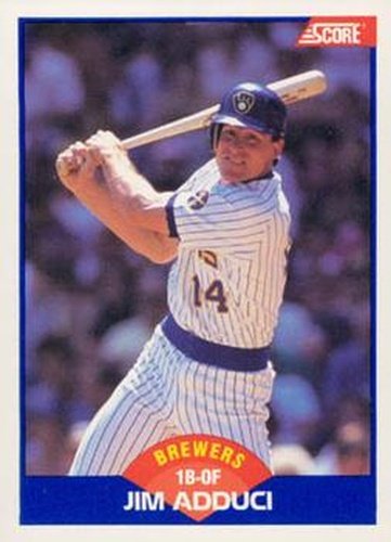 #587 Jim Adduci - Milwaukee Brewers - 1989 Score Baseball