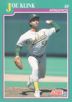 #588 Joe Klink - Oakland Athletics - 1991 Score Baseball