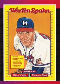 #588 Warren Spahn Puzzle - Milwaukee Braves - 1989 Donruss Baseball