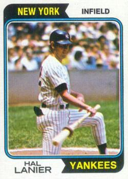 #588 Hal Lanier - New York Yankees - 1974 Topps Baseball