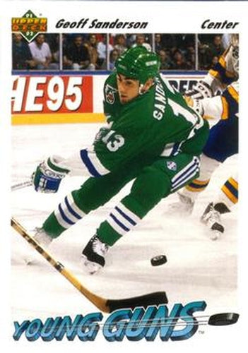 #588 Geoff Sanderson - Hartford Whalers - 1991-92 Upper Deck Hockey