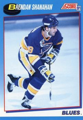 #588 Brendan Shanahan - St. Louis Blues - 1991-92 Score Canadian Bilingual Hockey