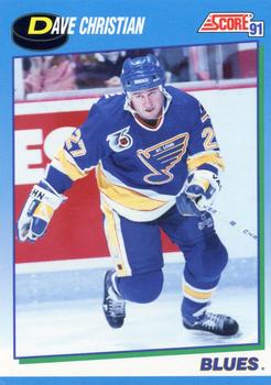 #589 Dave Christian - St. Louis Blues - 1991-92 Score Canadian Hockey