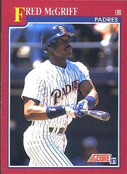 #58T Fred McGriff - San Diego Padres - 1991 Score Rookie & Traded Baseball