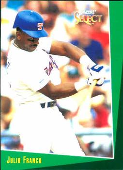 #58 Julio Franco - Texas Rangers - 1993 Select Baseball