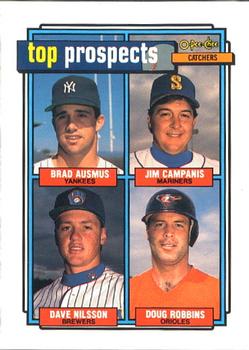 #58 Brad Ausmus / Jim Campanis / Dave Nilsson / Doug Robbins - New York Yankees / Seattle Mariners / Milwaukee Brewers / Baltimore Orioles - 1992 O-Pee-Chee Baseball