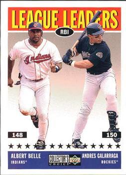 #58 Andres Galarraga / Albert Belle - Colorado Rockies / Cleveland Indians - 1997 Collector's Choice Baseball