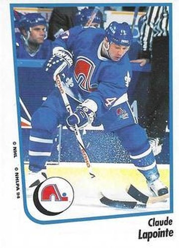 #58 Claude Lapointe - Quebec Nordiques - 1994-95 Panini Hockey Stickers