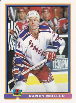 #58 Randy Moller - New York Rangers - 1991-92 Bowman Hockey
