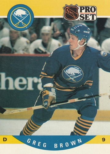 #590 Greg Brown - Buffalo Sabres - 1990-91 Pro Set Hockey