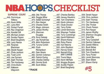 #590 Checklist #5 - 1991-92 Hoops Basketball