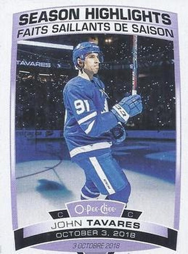 #591 John Tavares - Toronto Maple Leafs - 2019-20 O-Pee-Chee Hockey
