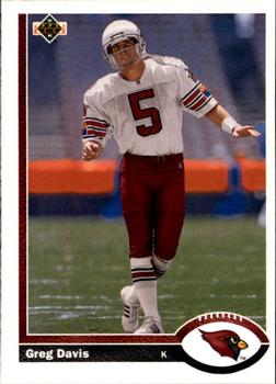 #591 Greg Davis - Phoenix Cardinals - 1991 Upper Deck Football