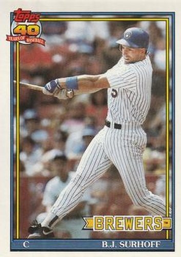 #592 B.J. Surhoff - Milwaukee Brewers - 1991 O-Pee-Chee Baseball