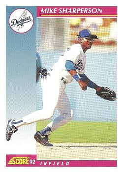 #592 Mike Sharperson - Los Angeles Dodgers - 1992 Score Baseball