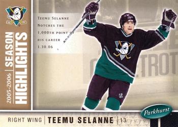 #592 Teemu Selanne - Anaheim Mighty Ducks - 2005-06 Parkhurst Hockey