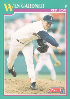 #592 Wes Gardner - Boston Red Sox - 1991 Score Baseball