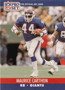 #593 Maurice Carthon - New York Giants - 1990 Pro Set Football