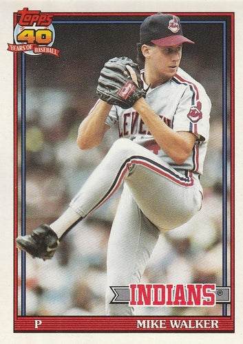 #593 Mike Walker - Cleveland Indians - 1991 O-Pee-Chee Baseball