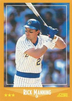 #593 Rick Manning - Milwaukee Brewers - 1988 Score Baseball