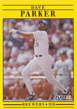 #593 Dave Parker - Milwaukee Brewers - 1991 Fleer Baseball