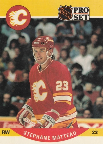 #593 Stephane Matteau - Calgary Flames - 1990-91 Pro Set Hockey