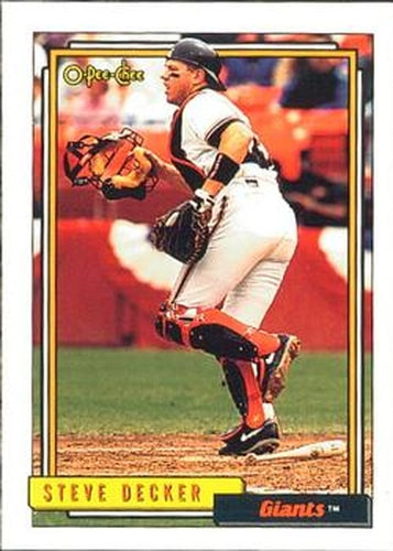 #593 Steve Decker - San Francisco Giants - 1992 O-Pee-Chee Baseball