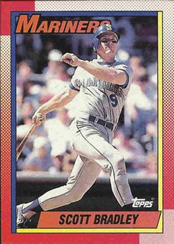 #593 Scott Bradley - Seattle Mariners - 1990 Topps Baseball