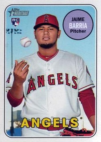 #593 Jaime Barria - Los Angeles Angels - 2018 Topps Heritage Baseball