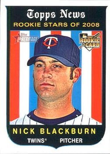 #593 Nick Blackburn - Minnesota Twins - 2008 Topps Heritage Baseball
