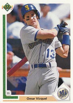 #593 Omar Vizquel - Seattle Mariners - 1991 Upper Deck Baseball