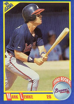 #593 Mark Lemke - Atlanta Braves - 1990 Score Baseball