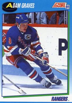 #594 Adam Graves - New York Rangers - 1991-92 Score Canadian Hockey