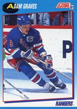 #594 Adam Graves - New York Rangers - 1991-92 Score Canadian Bilingual Hockey