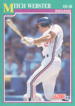 #594 Mitch Webster - Cleveland Indians - 1991 Score Baseball