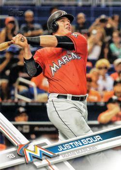 #594 Justin Bour - Miami Marlins - 2017 Topps Baseball