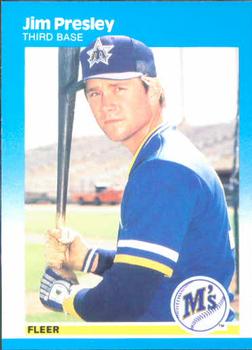 #594 Jim Presley - Seattle Mariners - 1987 Fleer Baseball