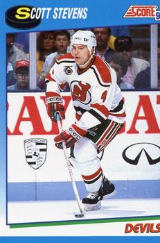 #595 Scott Stevens - New Jersey Devils - 1991-92 Score Canadian Hockey