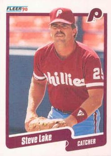 #566 Steve Lake - Philadelphia Phillies - 1990 Fleer Canadian Baseball
