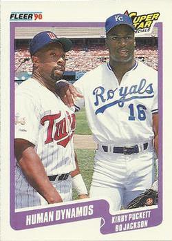 #635 Human Dynamos - Kirby Puckett / Bo Jackson - Minnesota Twins / Kansas City Royals - 1990 Fleer Canadian Baseball