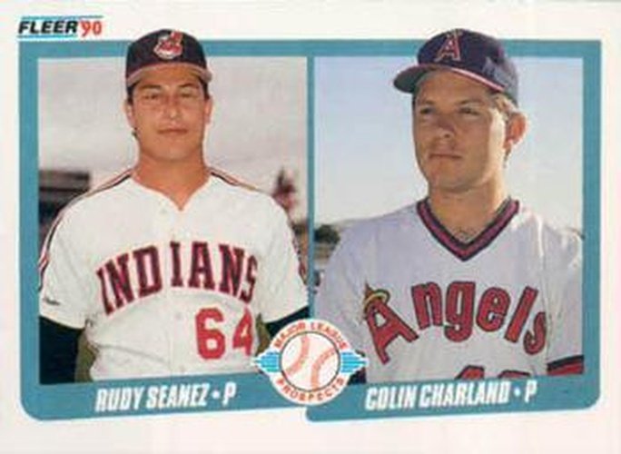 #640 Rudy Seanez / Colin Charland - Cleveland Indians / California Angels - 1990 Fleer Canadian Baseball