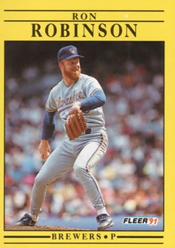 #595 Ron Robinson - Milwaukee Brewers - 1991 Fleer Baseball