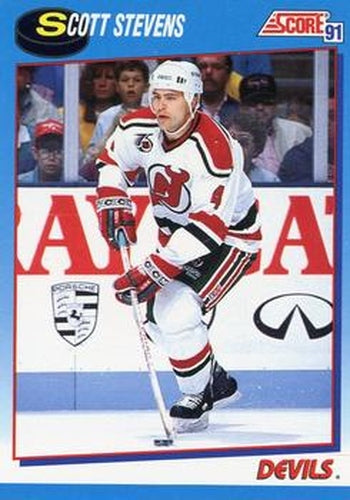 #595 Scott Stevens - New Jersey Devils - 1991-92 Score Canadian Bilingual Hockey