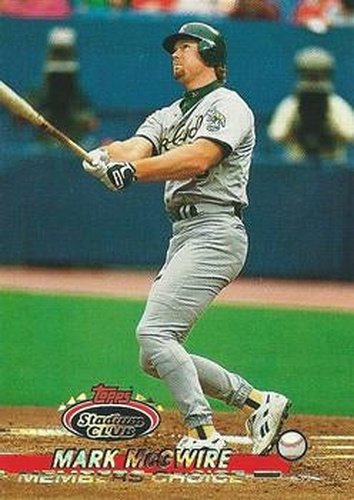 #595 Mark McGwire - Oakland Athletics - 1993 Stadium Club Baseball