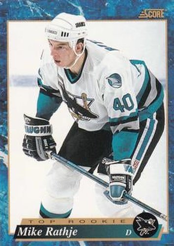 #595 Mike Rathje - San Jose Sharks - 1993-94 Score Canadian Hockey