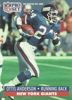 #595 Ottis Anderson - New York Giants - 1991 Pro Set Football