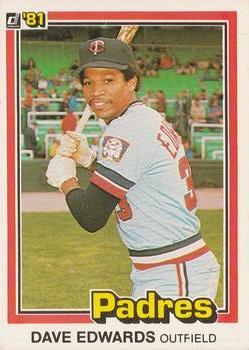 #595b Dave Edwards - San Diego Padres - 1981 Donruss Baseball